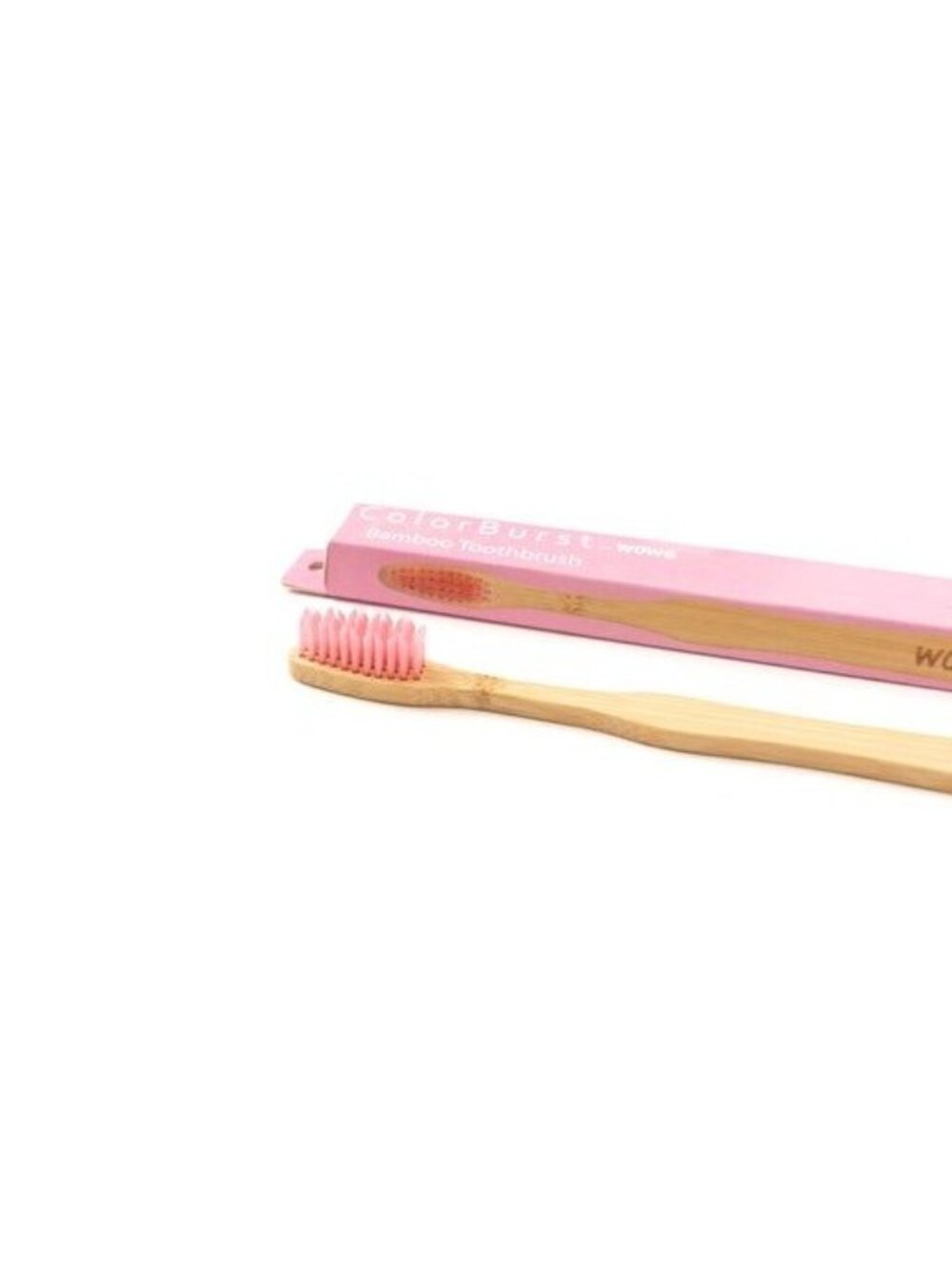 Colorburst Bamboo Toothbrush With Pink Bristles 4-Pack Eco-Friendly Biodegradabl